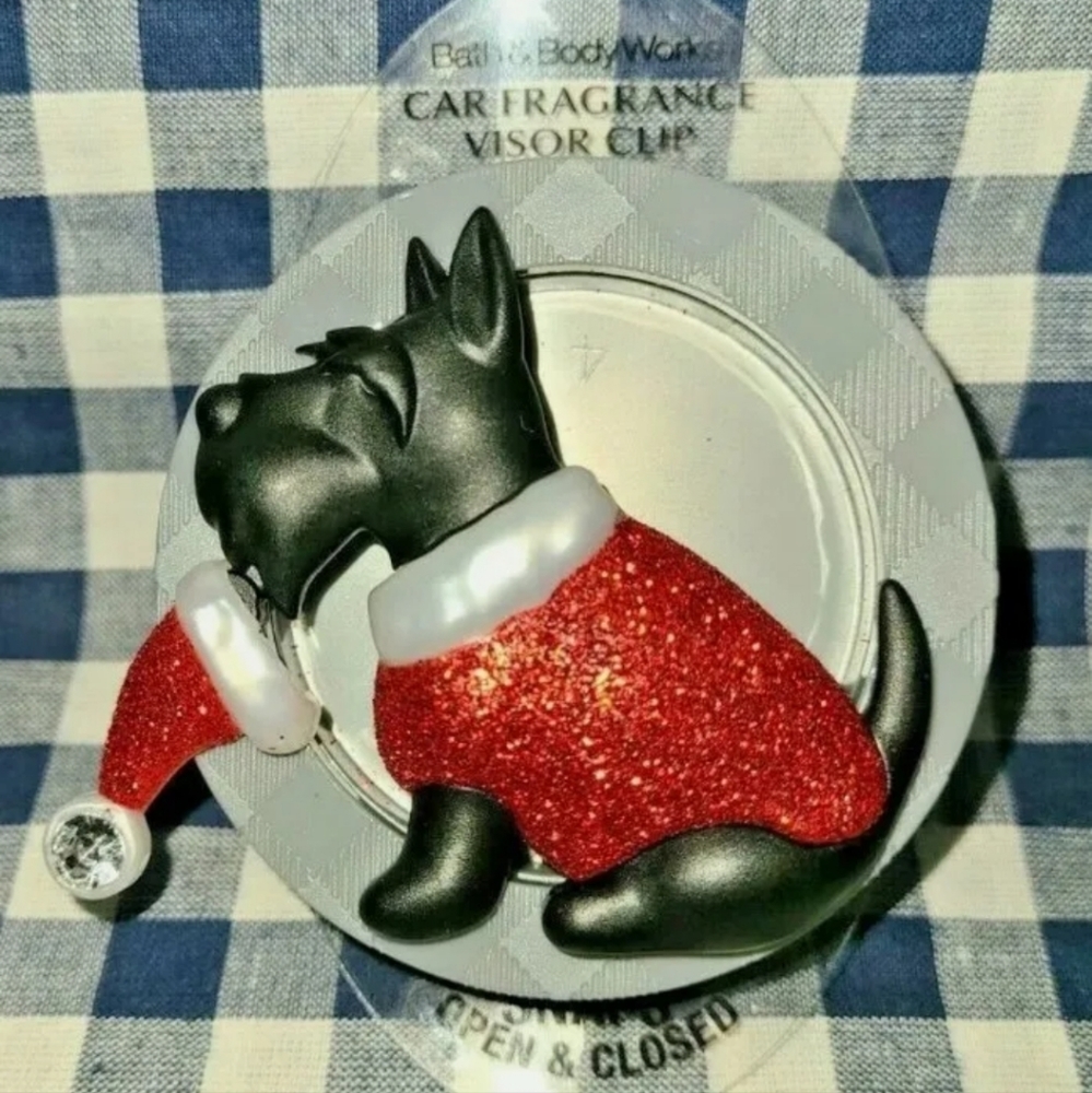 Scottish Terrier Santa Scentportable *CAR* Visor Clip Bath & Body Works